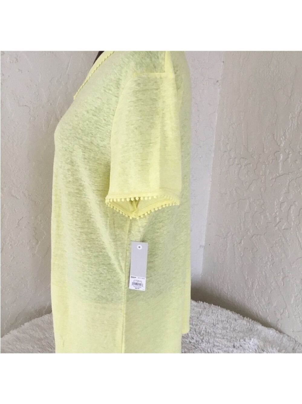 Croft & Barrow bobble trimmed short sleeve tee Womans size XL yellow - Picture 7 of 12
